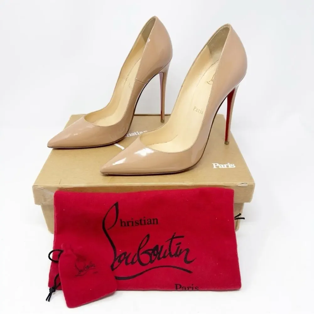 Christian Louboutin So Kate Patent Leather Pointed Toe Heels Womens Size EU 38.5